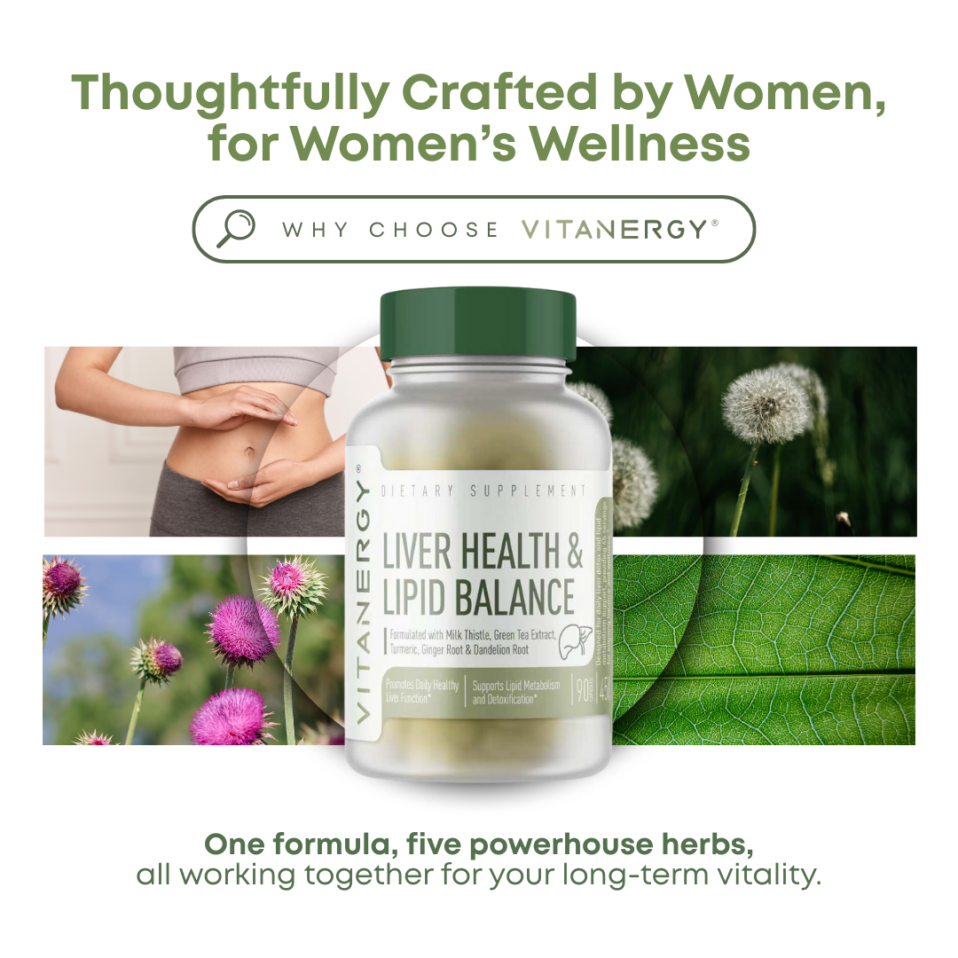 Vitanergy Liver Health & Lipid Balance Capsules – Milk Thistle, Turmeric & Green Tea
