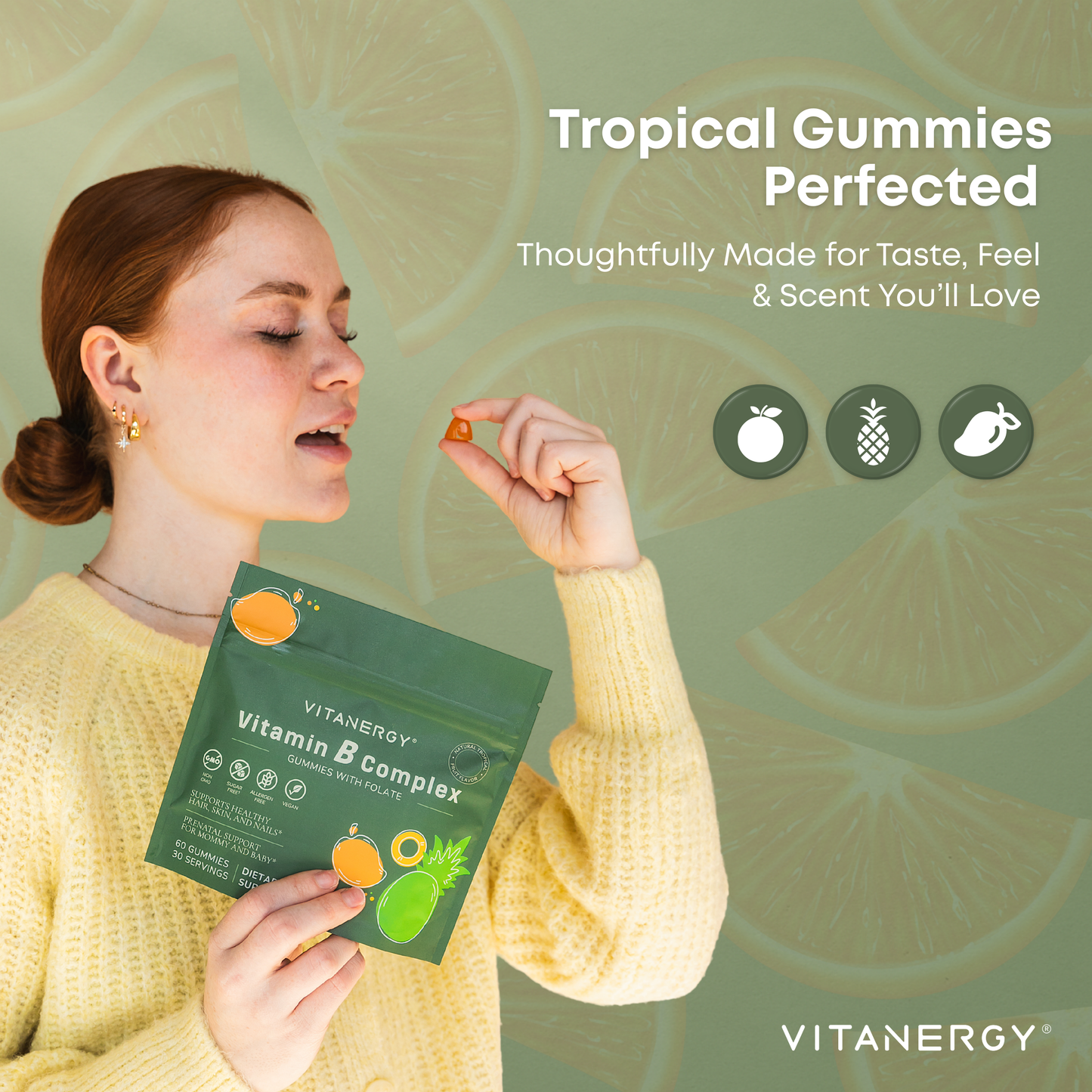 Vitanergy Sugar-Free B Complex Gummies | 7 Essential B Vitamins + Iron | Energy, Immunity & Prenatal Support | Great Taste, No Aftertaste | Made in USA | 60 Count